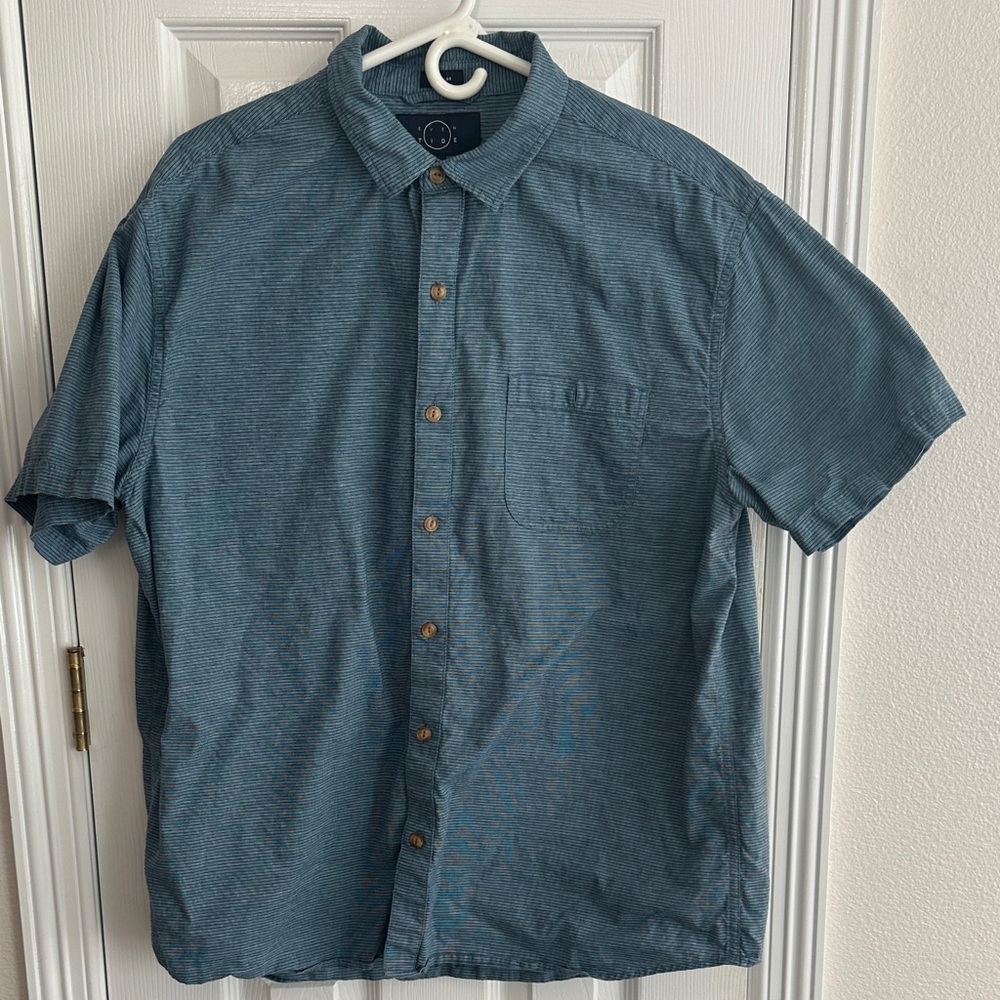 Even Tide Men's Blue Short Sleeve Shirt